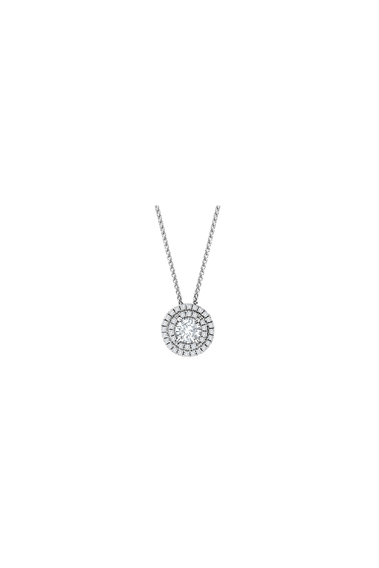 Center of My Universe Pendant Round Double Halo &#40;0.26 ct&#41;
