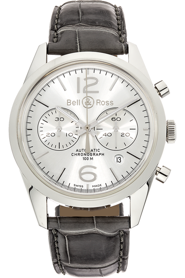BR126 Officer Silver Stainless Steel Automatic