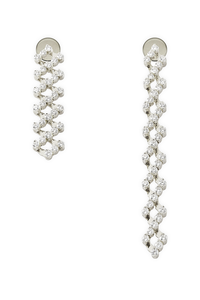 Brevetto 5-row Multi Size Earrings in White Gold