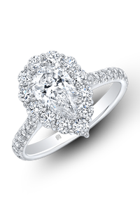 Pear cut Diamond Cluster Ring in White Gold