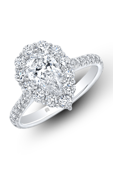 Pear cut Diamond Cluster Ring in White Gold