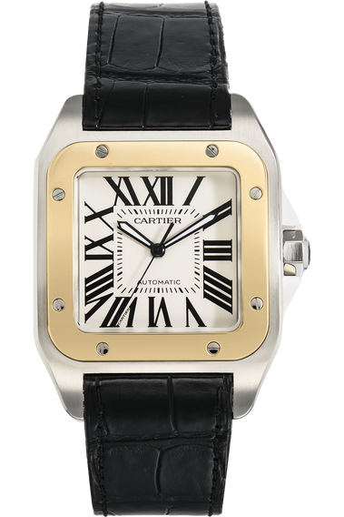 Santos 100 Yellow Gold and Stainless Steel Automatic