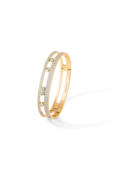 Yellow gold large diamond bracelet Move Romane