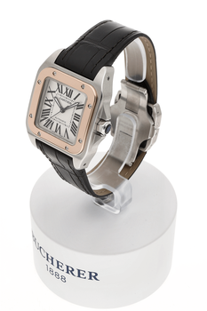 Santos 100 Rose Gold and Stainless Steel Automatic