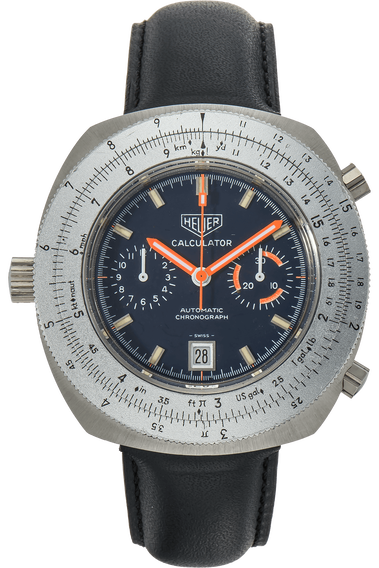 Heuer Calculator Circa 1970&#39;s Stainless Steel Automatic