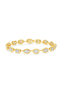 Various Cut Diamond Bracelet in Yellow Gold