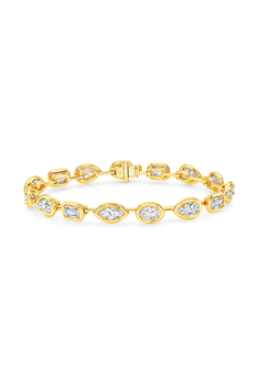 Various Cut Diamond Bracelet in Yellow Gold