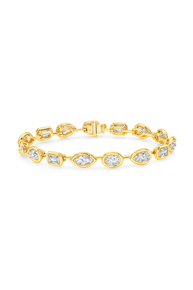 Various Cut Diamond Bracelet in Yellow Gold