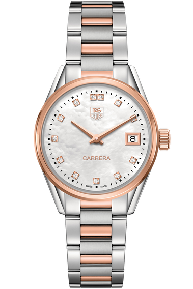 Carrera Quartz Rose Gold Watch Diamond Dial