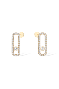 Move Uno pavé-set diamond earrings in yellow gold