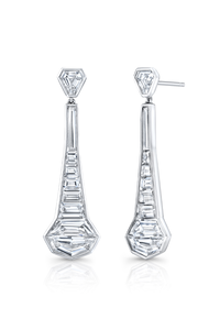Shield Ear Pendants in Platinum