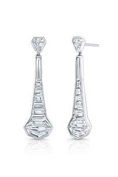 Shield Ear Pendants in Platinum