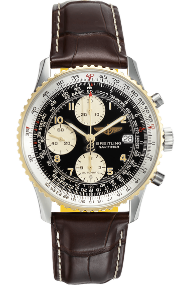 Breitling Navitimer Men's Black Watch with Stainless Steel/Yellow Gold  Bracelet - D13022 for sale online