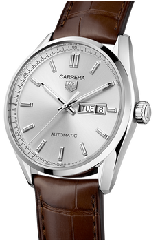 Carrera Calibre 5 Automatic Silver Leather Watch