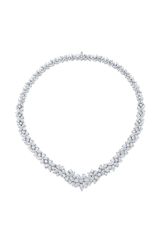 Flower Diamond Necklace in Platinum