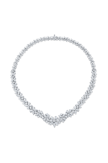 Flower Diamond Necklace in Platinum
