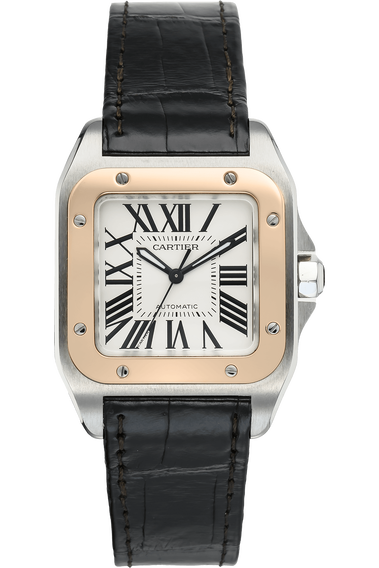 Santos 100 Rose Gold and Stainless Steel Automatic