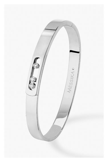 Move Noa Bangle in White Gold Size M