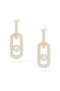 So Move XL Pavé Earrrings in Yellow Gold