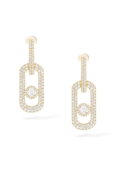 So Move XL Pav&eacute; Earrrings in Yellow Gold
