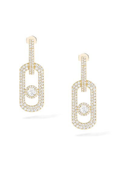 So Move XL Pav&eacute; Earrrings in Yellow Gold