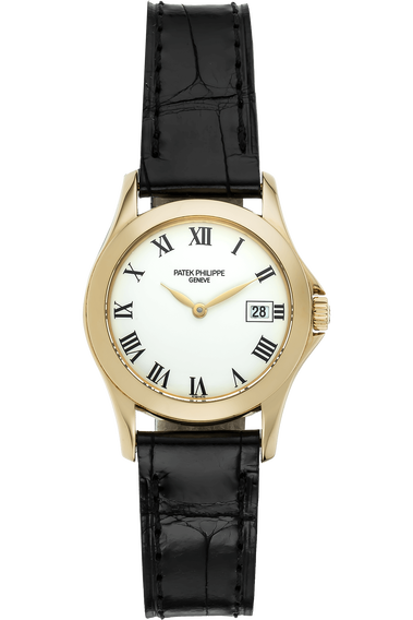 Pre Owned Patek Philippe Calatrava Reference 4906 Yellow Gold Quartz