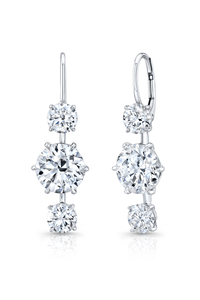 Brilliant Cut DIamond Drop Earrings in White Gold