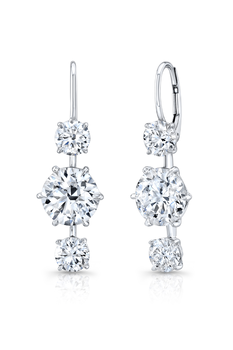 Brilliant Cut DIamond Drop Earrings in White Gold
