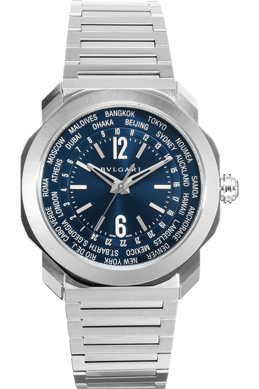 Octo Roma World Time Stainless Steel Automatic