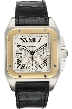 Santos 100 Chronograph Yellow Gold and Stainless Steel Automatic