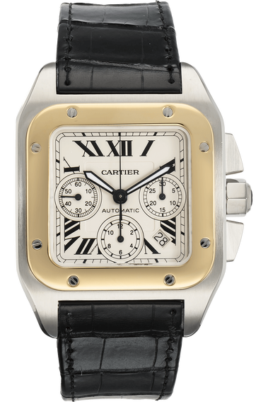 Santos 100 Chronograph Yellow Gold and Stainless Steel Automatic