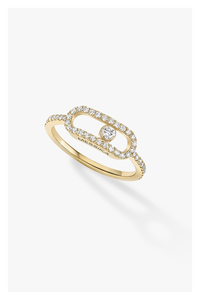Move Uno LM Pavé Ring in Yellow Gold Size 54