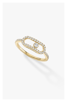 Move Uno LM Pav&eacute; Ring in Yellow Gold Size 54