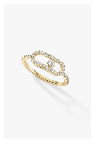 Move Uno LM Pav&eacute; Ring in Yellow Gold Size 54