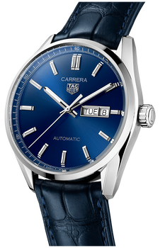Carrera Calibre 5 Automatic Blue Leather Watch