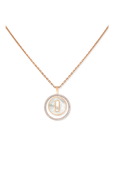 Lucky Move Mother-Of-Pearl PM Pendant in Pink Gold