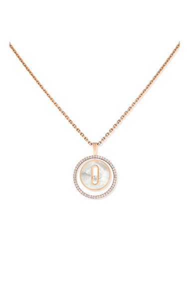Lucky Move Mother-Of-Pearl PM Pendant in Pink Gold