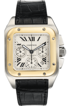 Santos 100 Chronograph Yellow Gold and Stainless Steel Automatic