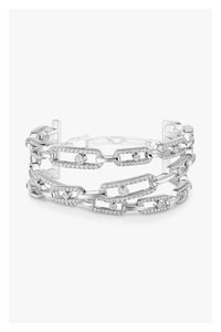 Move Link 3-Row Cuff in White Gold