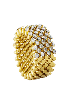 Brevetto 7-row Multi Size Ring in Yellow Gold