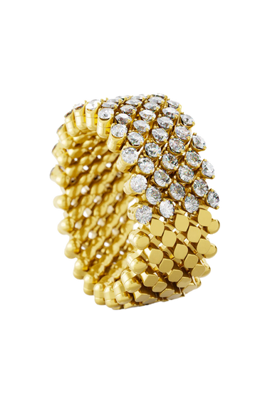 Brevetto 7-row Multi Size Ring in Yellow Gold