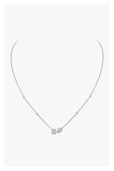My Twin Necklace in White Gold