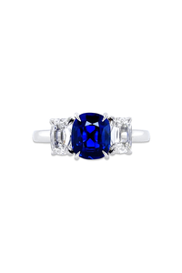 Cushion Cut Blue Sapphire Ring