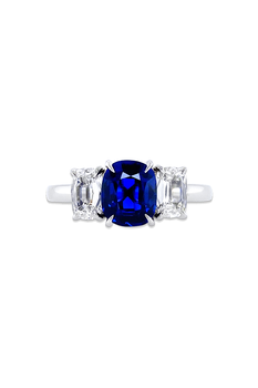 Cushion Cut Blue Sapphire Ring