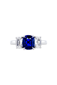 Cushion Cut Blue Sapphire Ring