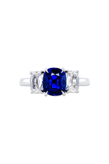 Cushion Cut Blue Sapphire Ring