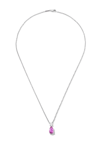 Pear Shape Pink Sapphire Pendant Necklace