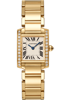 Cartier Tank Francaise Small Model 18K Yellow Gold Diamonds WJTA0024