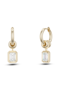 Zahra Emerald Cut Hoop Earrings