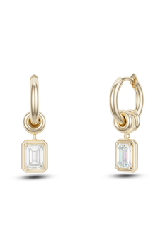 Zahra Emerald Cut Hoop Earrings